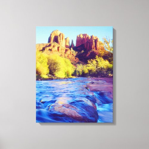 Cathedral Rock reflecting in Oak Creek Arizona Canvas Print