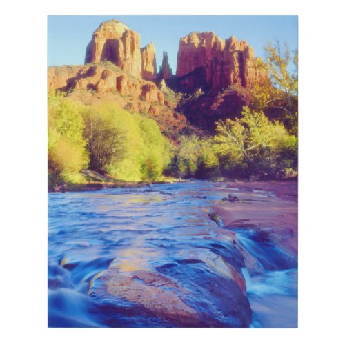 Cathedral Rock reflecting in Oak Creek Arizona Faux Canvas Print