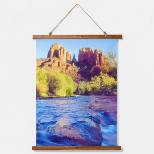 Cathedral Rock reflecting in Oak Creek Arizona Hanging Tapestry