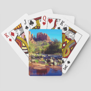Cathedral Rock reflecting in Oak Creek Poker Cards