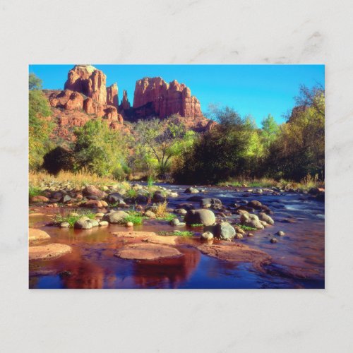 Cathedral Rock reflecting in Oak Creek Postcard