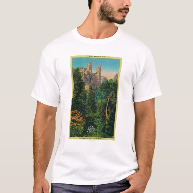 Cathedral Spires and Yosemite Valley T-Shirt (Front)