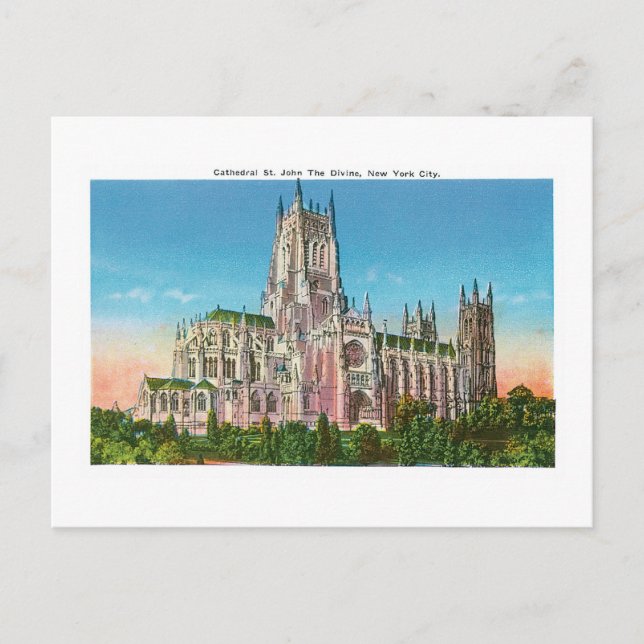 Cathedral St. John the Divine, NYC Postcard (Front)