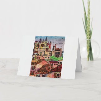 Cathedral Watercolor Folded Foil Greeting Card