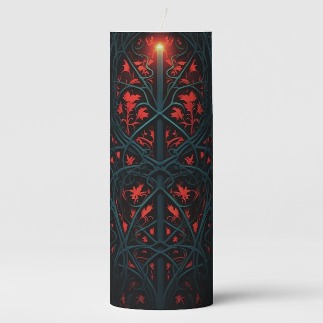 Cathedral Window Pillar Candle (Front)