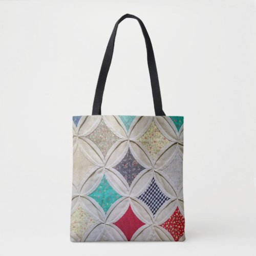 Cathedral Window Quilt design Tote Bag