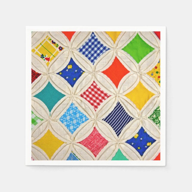 Cathedral Window Quilt Napkins (Front)