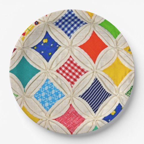 Cathedral Window Quilt  Paper Plates