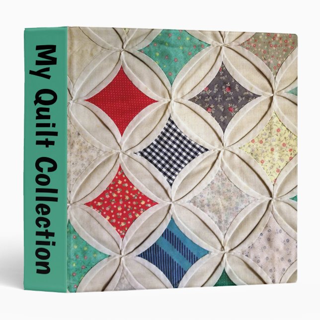 Cathedral Window Quilt Pattern  3 Ring Binder (Front/Spine)