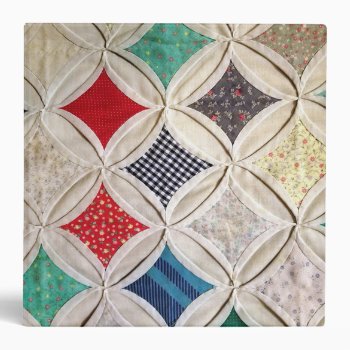 Cathedral Window Quilt Pattern 3 Ring Binder by dryfhout at Zazzle