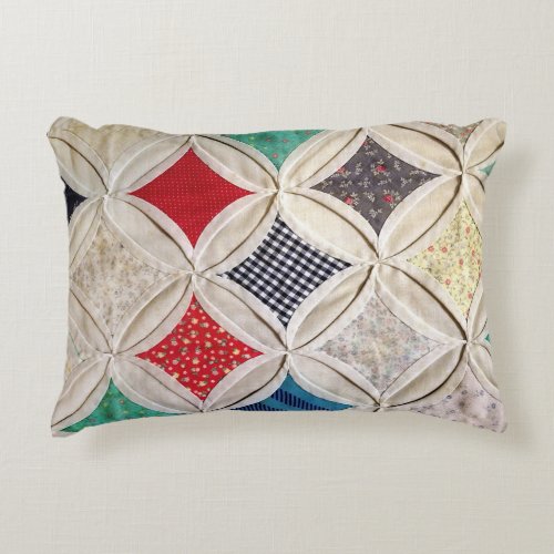 Cathedral Window Quilt Pattern Accent Pillow