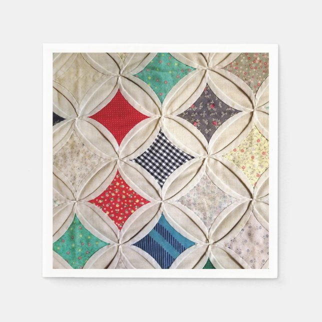 Cathedral Window Quilt Pattern Napkins (Front)