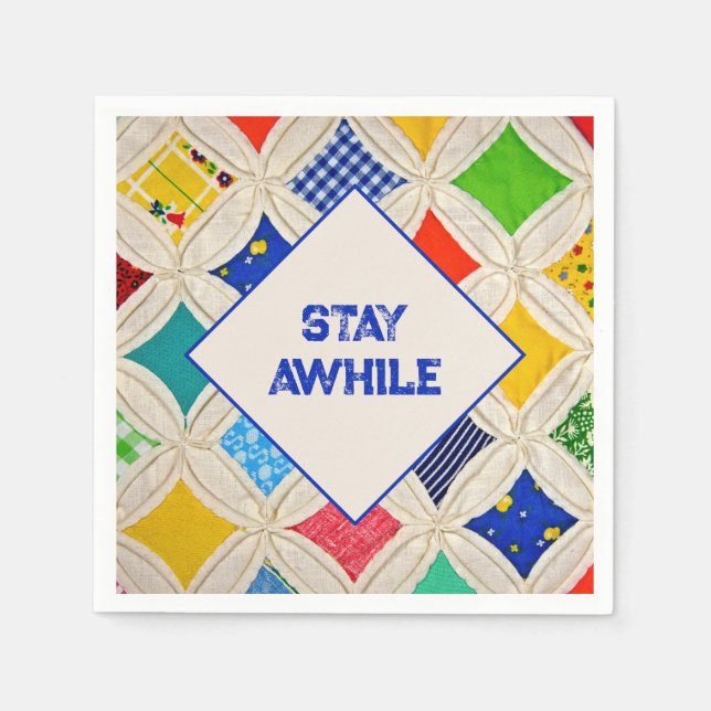 Cathedral Window Quilt Pattern Napkins (Front)