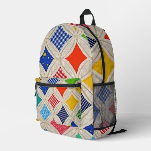 Cathedral Window Quilt Pattern Printed Backpack