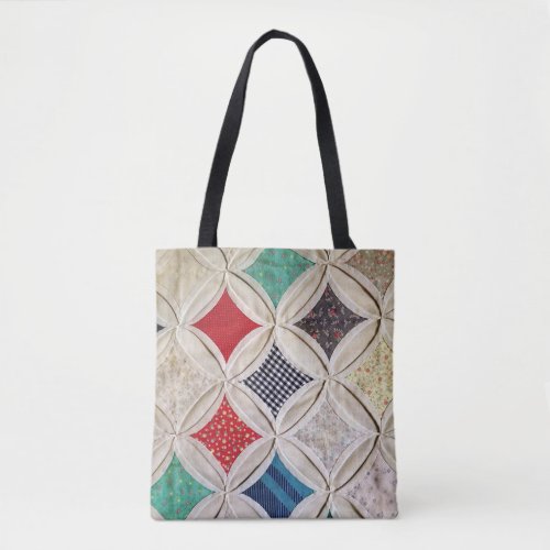 Cathedral Window Quilt Pattern Tote Bag