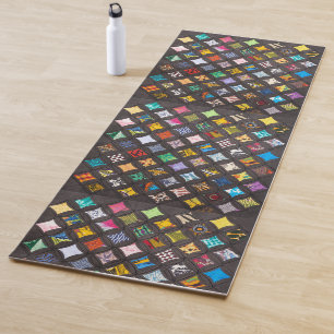Cathedral window quilt yoga mat