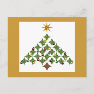 Cathedral windows tree holiday postcard