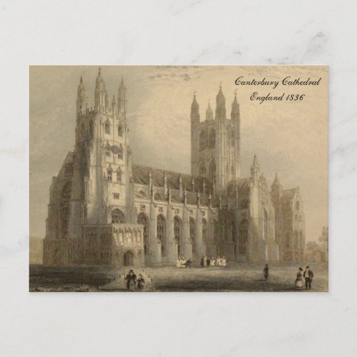 Cathedrals of England Series Canterbury 1836 Postcard