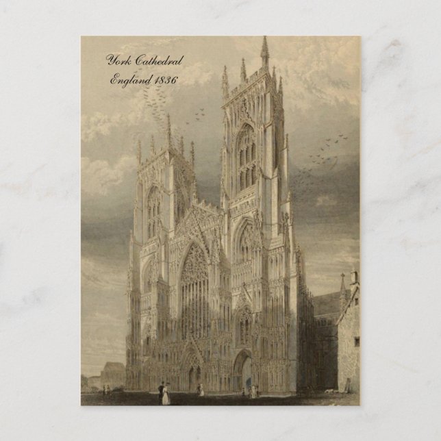 Cathedrals of England Series: York 1836 Postcard (Front)