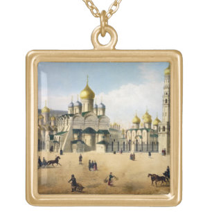 Cathedrals of the Annunciation and the Archangel, Gold Plated Necklace