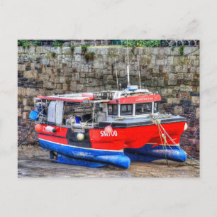 Catherine Anne Boat Newquay Harbor Holiday Postcard