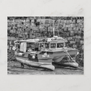 Catherine Anne Fishing Boat Newquay Harbor Postcard