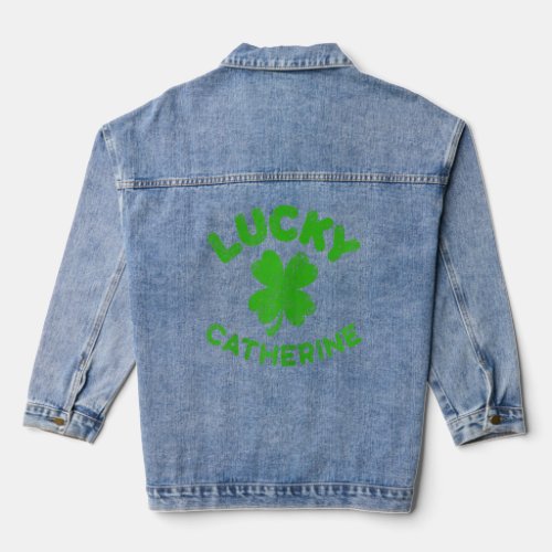 Catherine Irish Family St Patricks Day  Lucky Cat Denim Jacket