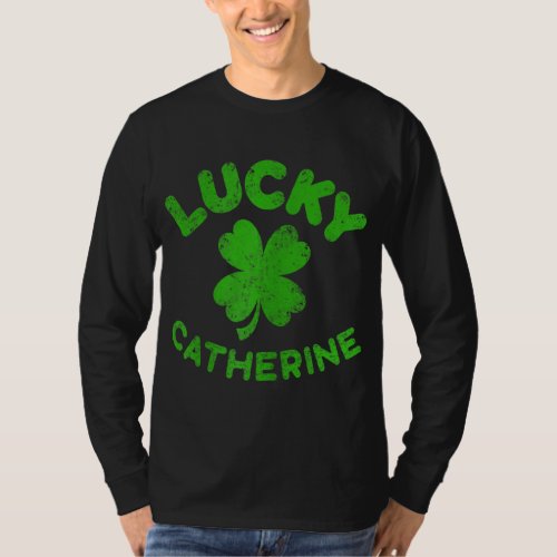 Catherine Irish Family St Patricks Day  Lucky Cat T_Shirt
