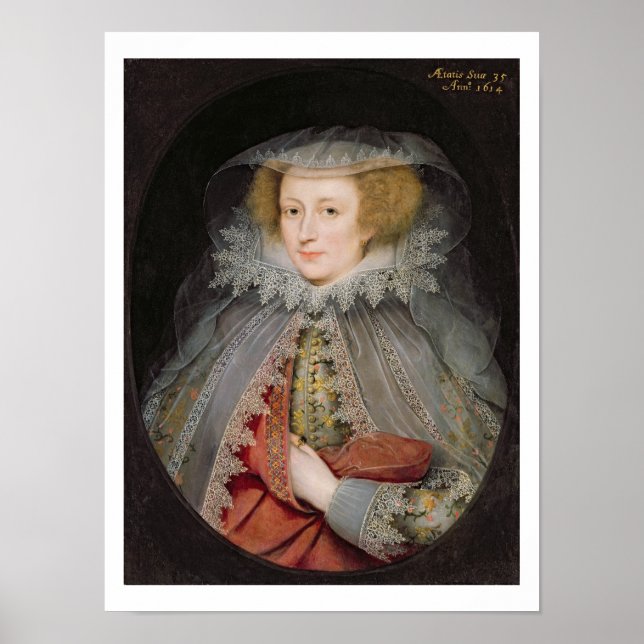 Catherine Killigrew, Lady Jermyn, 1614 (oil on pan Poster (Front)