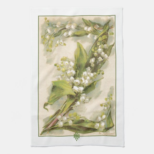 Catherine Klein Flower Alphabet Z Lily of Valley Towel (Vertical)