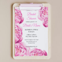 Catherine Pink Peony Bridal Shower Invitation