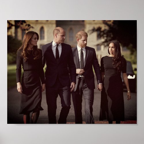 Catherine William Harry Meghan Long Walk 2022 Poster