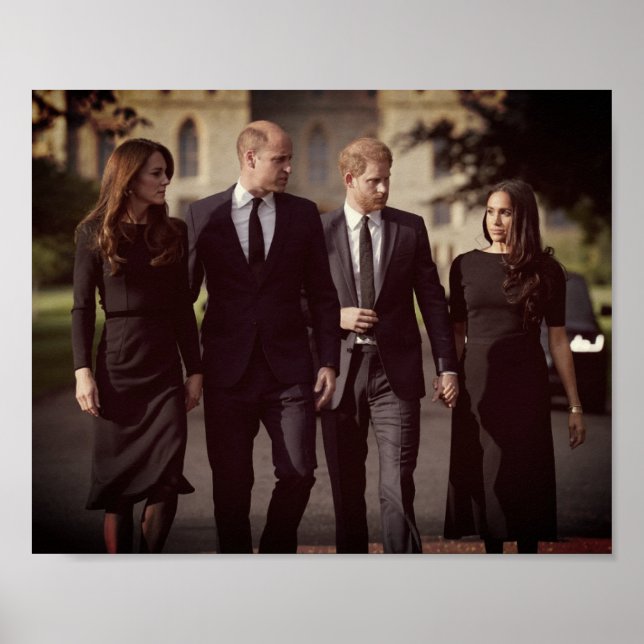 Catherine William Harry Meghan Long Walk 2022 Poster (Front)