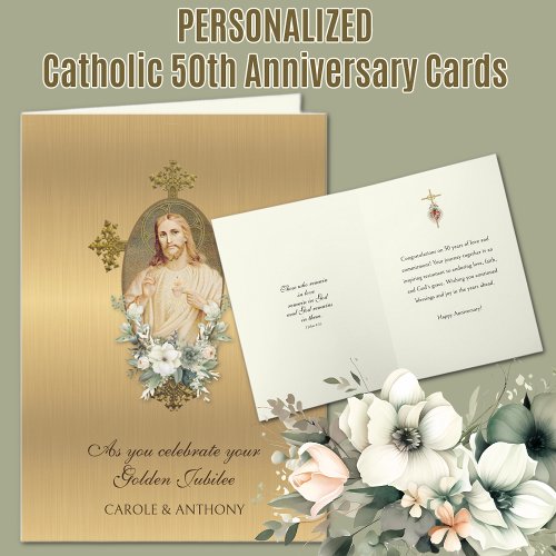 Catholic 50th Wedding Jubilee Anniversary Jesus Card