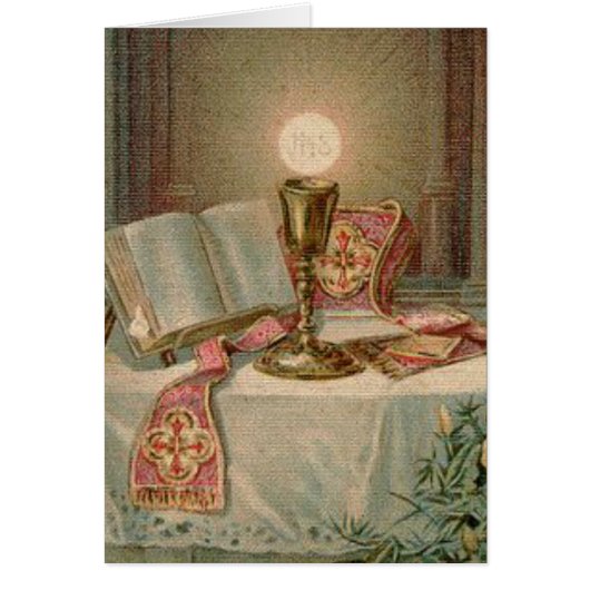 Catholic Altar Chalice Missal Eucharist Priest Cards (Front)