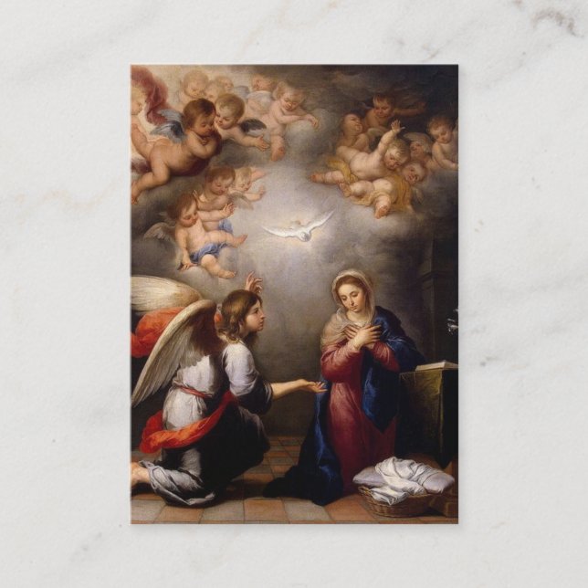 Catholic Annunciation Virgin Mary Angelus Prayer  Business Card (Front)