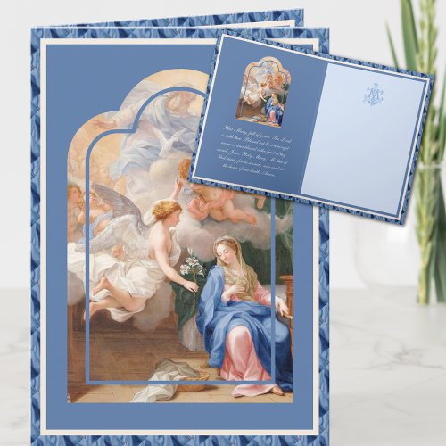 Catholic Annunciation Virgin Mary with Angel Card