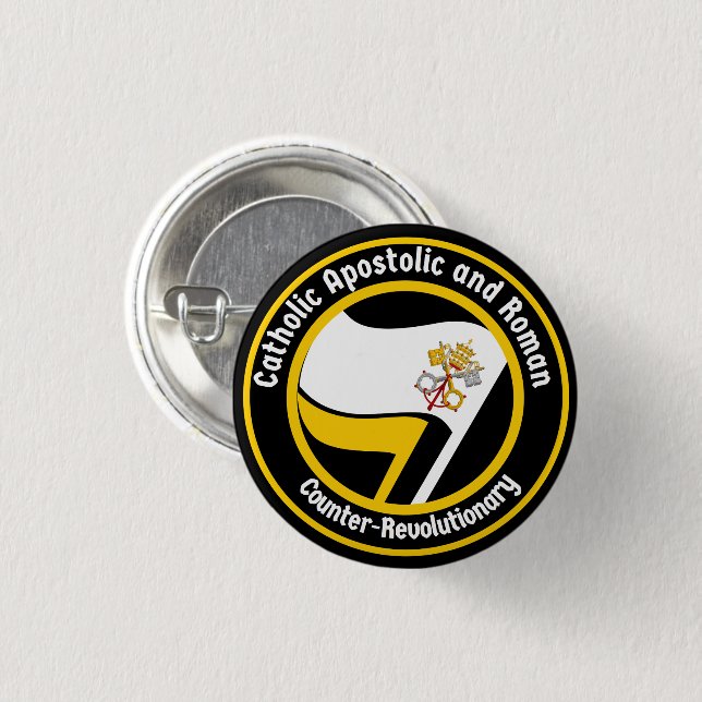 CATHOLIC APOSTOLIC AND ROMAN BUTTON (Front & Back)