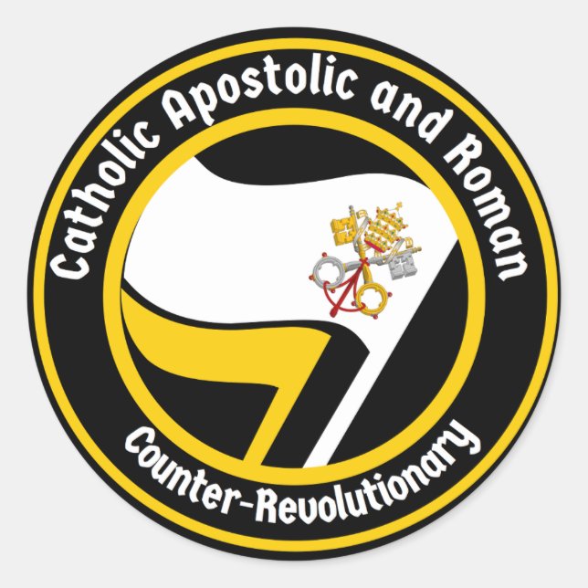 CATHOLIC APOSTOLIC AND ROMAN CLASSIC ROUND STICKER (Front)