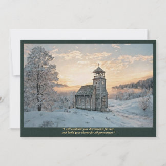 Catholic Art Holy Card | Parish Church in Winter