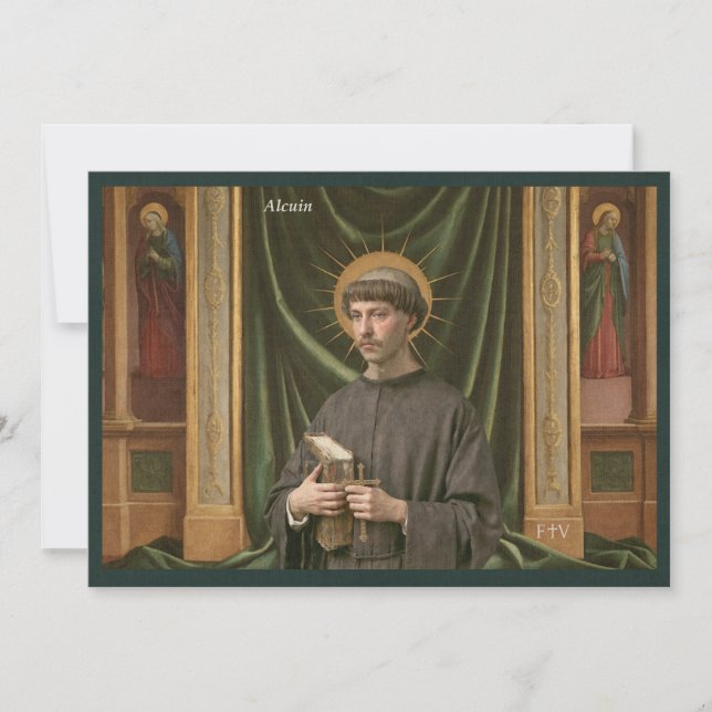 Catholic Art Holy Card | Saint Alcuin (Front)