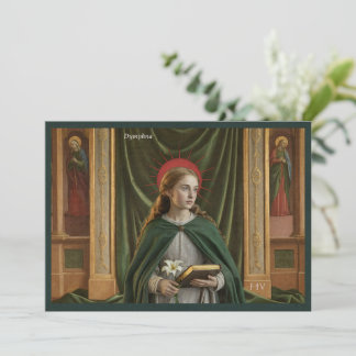 Catholic Art Holy Card | Saint Dymphna