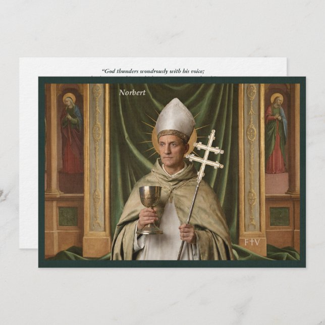 Catholic Art Holy Card | Saint Norbert (Front/Back)