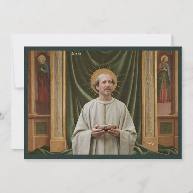 Catholic Art Holy Card | Saint Ursus of Aosta (Front)