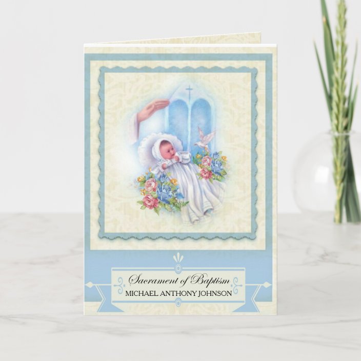 Catholic Baby Baptism Religious Card | Zazzle.com
