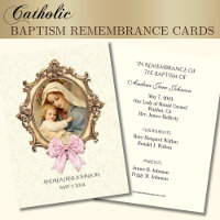 Catholic Baby Baptism Remembrance Holy Card