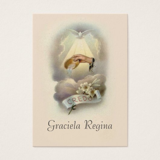 Catholic Baby Baptismal Remembrance Holy Card (Front)
