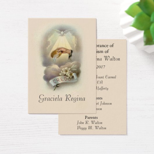 Catholic Baby Baptismal Remembrance Holy Card (Desk)