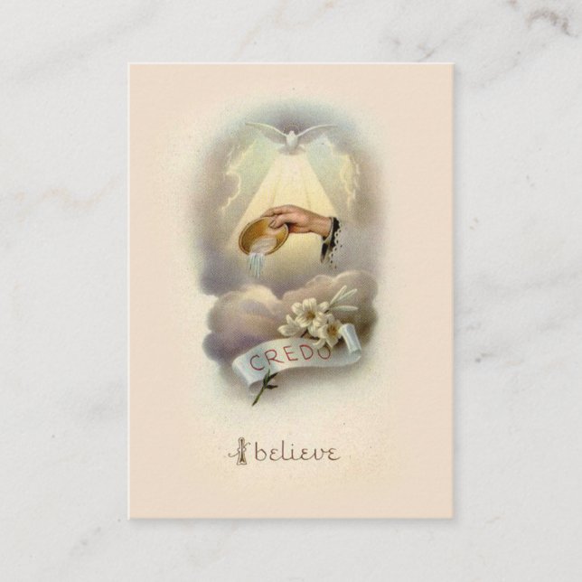 Catholic Baby Baptismal Remembrance Holy Card (Front)