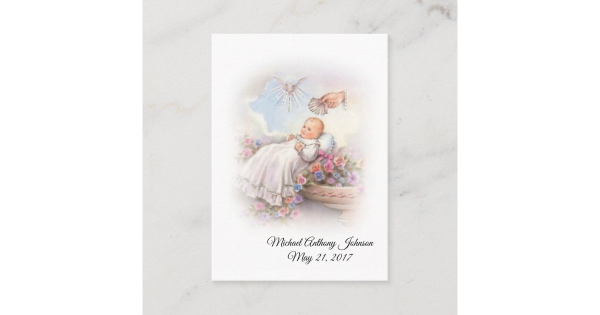 Catholic Baby Baptismal Remembrance Holy Card